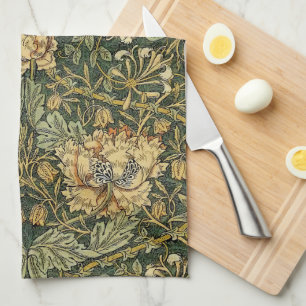 William Morris Honeysuckle Grönt Gult Kökshandduk