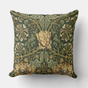 William Morris Honeysuckle Grönt Gult Kudde