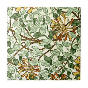 William Morris - Honeysuckle Grönt och Guld Kakelplatta