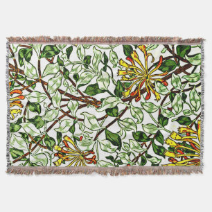 William Morris - Honeysuckle grönt och gult Mysfilt
