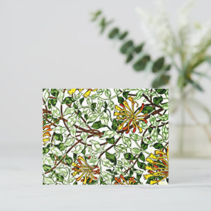 William Morris - Honeysuckle grönt och gult Vykort