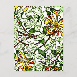 William Morris - Honeysuckle, grönt och gult Vykort