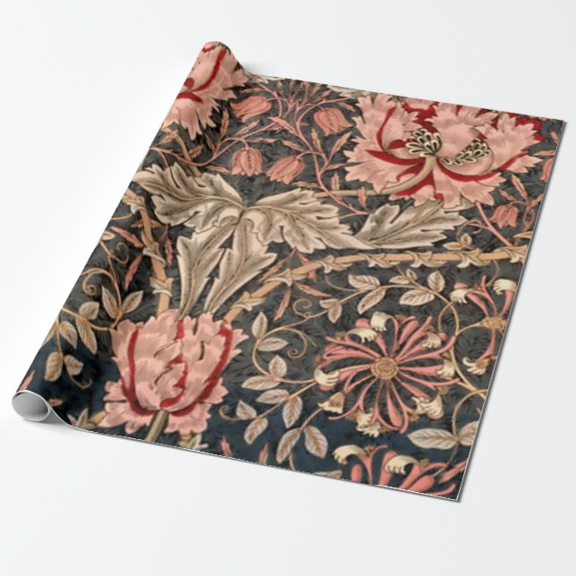 William Morris Honeysuckle Presentpapper (Utrullad)