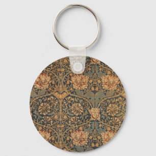 William Morris Honeysuckle Rik Red Mörk blått Nyckelring