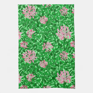 William Morris Honeysuckle, Rosa och Grönt Kökshandduk