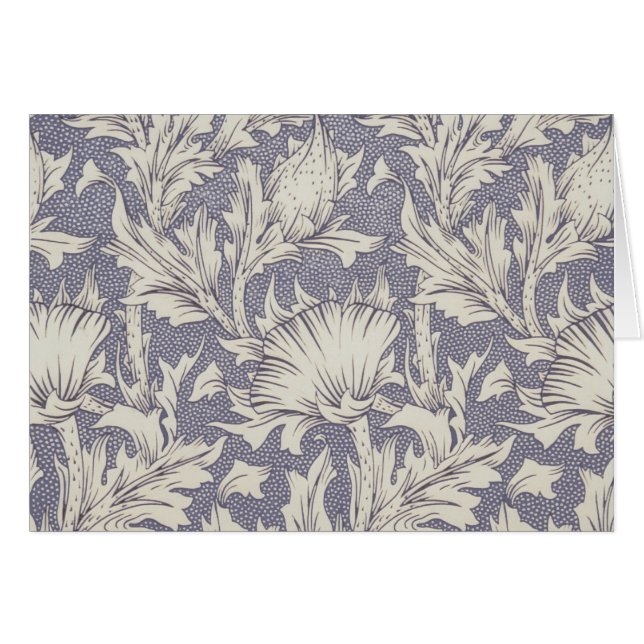 William Morris Horn Poppy Tapettryck: Vintage Hälsningskort (Framsidan Horizontal)