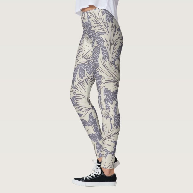 William Morris Horn Poppy Tapettryck: Vintage Leggings (Vänster)