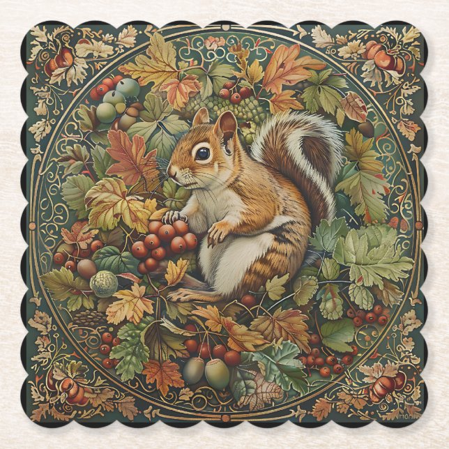 William Morris Höst Chipmunk Löv Bär Underlägg Papper (Framsida)