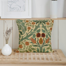 William Morris Höst färger Blommigt Kudde