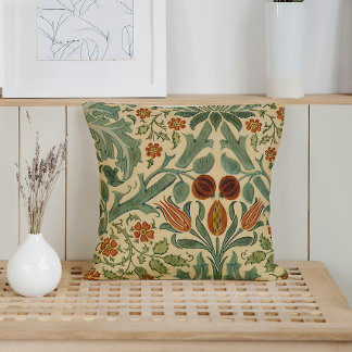 William Morris Höst färger Blommigt Kudde