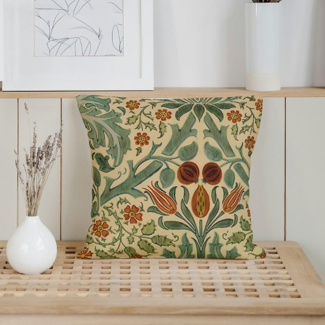 William Morris Höst färger Blommigt Kudde (Skapare uppladdad)