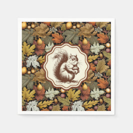 William Morris Höst löv med Squirrel Retro Pappersservett