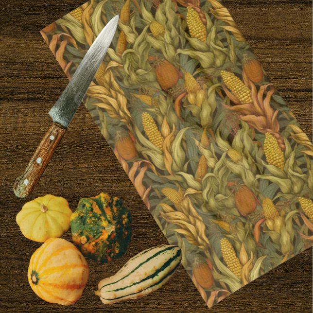 William Morris Höst Majs Retro  Kökshandduk (Fun William Morris Autumn kitchen towel!)