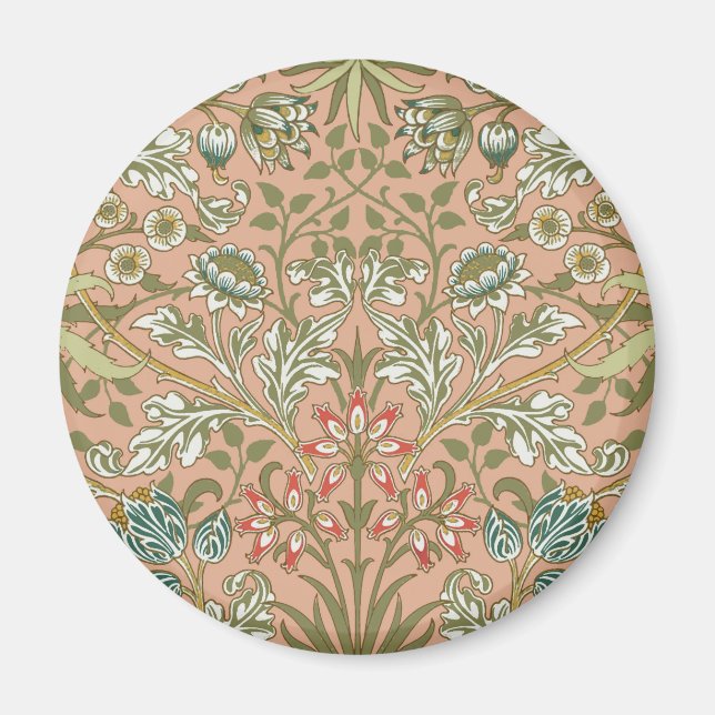 William Morris Hyacint Blomma Ros Konst Magnet (Framsidan)