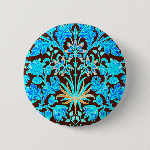 William Morris Hyacint Print, Aqua and Brown Knapp