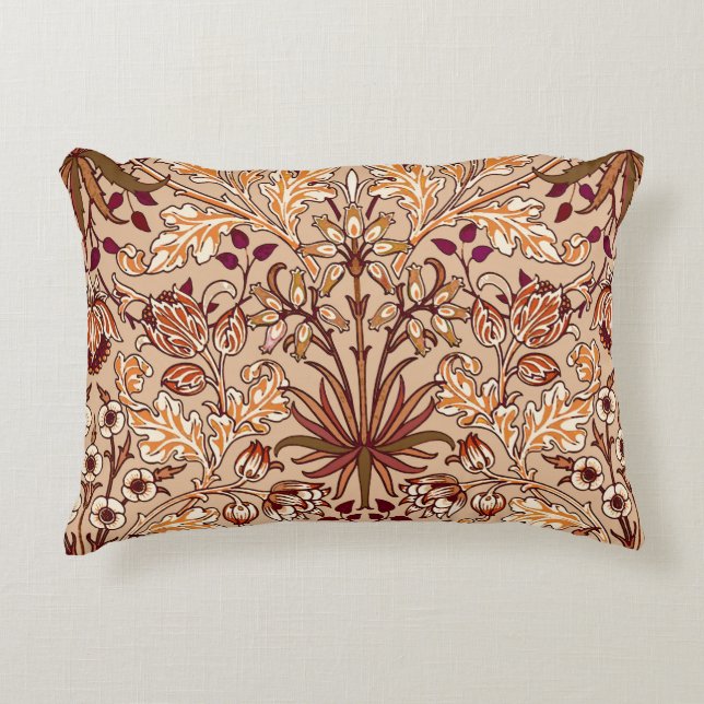 William Morris Hyacint Print, Brown och Beige Prydnadskudde (Framsidan)
