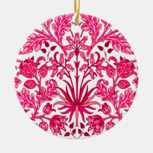 William Morris Hyacint Print, Burgundy and Rosa Julgransprydnad Keramik