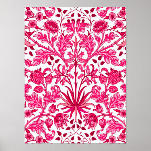 William Morris Hyacint Print, Burgundy and Rosa Poster