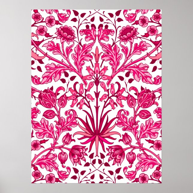 William Morris Hyacint Print, Burgundy and Rosa Poster (Framsidan)