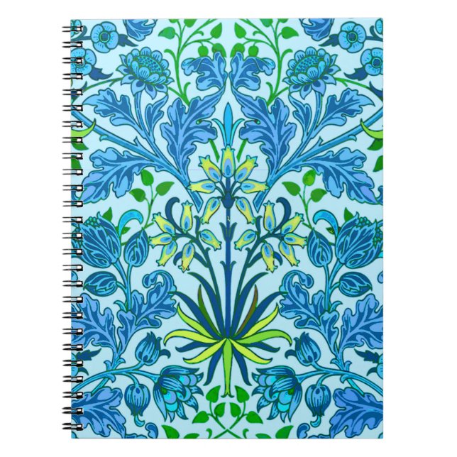 William Morris Hyacint Print, Cerulean Blue Anteckningsbok (Framsidan)