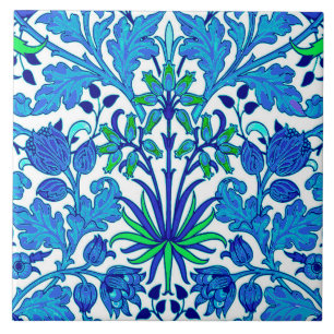 William Morris Hyacint Print, Cerulean Blue Kakelplatta