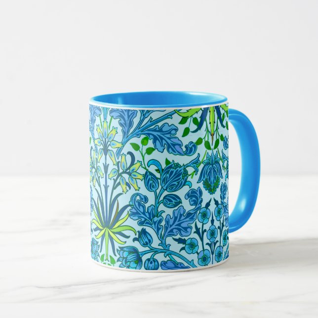 William Morris Hyacint Print, Cerulean Blue Mugg (Framsida höger)