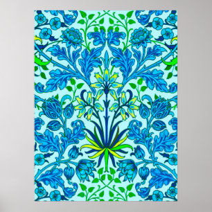 William Morris Hyacint Print, Cerulean Blue Poster