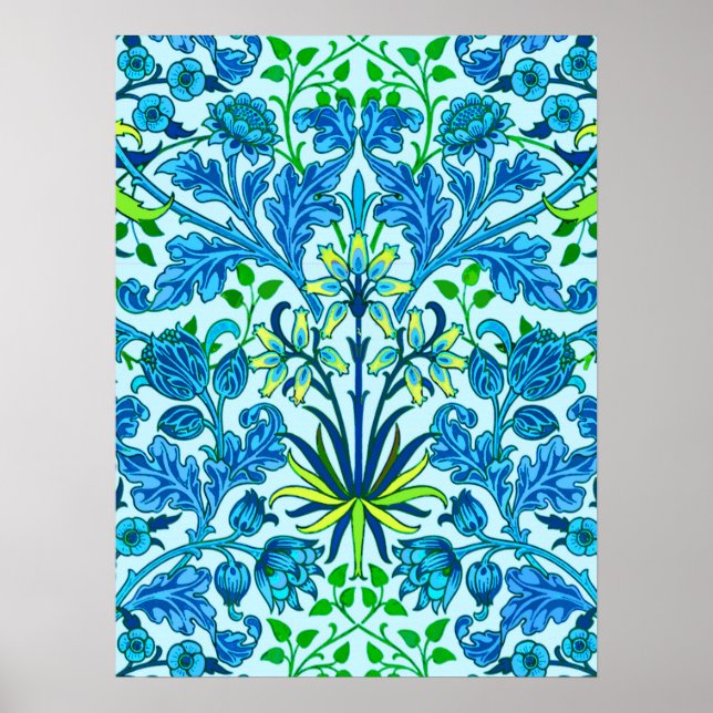 William Morris Hyacint Print, Cerulean Blue Poster (Framsidan)