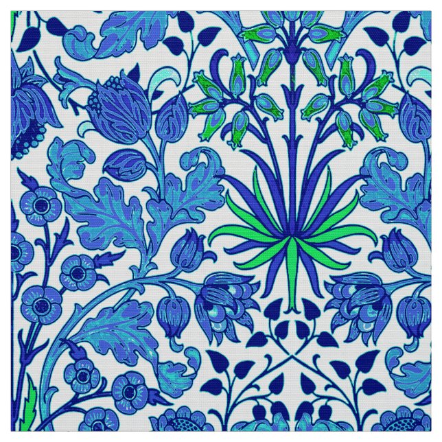 William Morris Hyacint Print, Cerulean Blue Tyg (Provkarta)