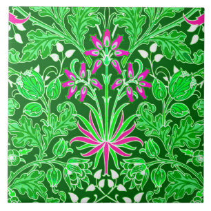 William Morris Hyacint Print, Lime Green Kakelplatta