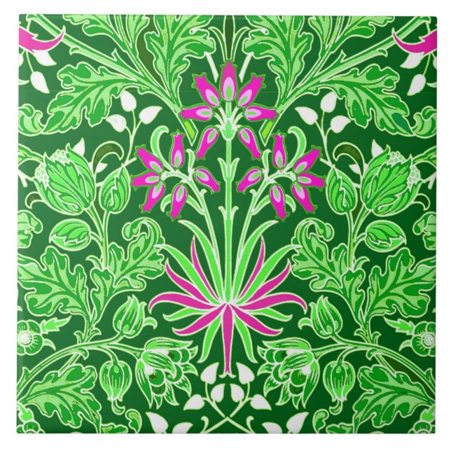 William Morris Hyacint Print, Lime Green Kakelplatta (Framsidan)