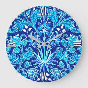 William Morris Hyacint Print, Navy & Cobalt Blue Stor Klocka