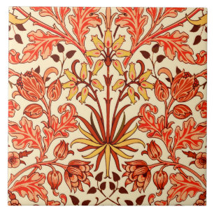 William Morris Hyacint Skriv ut, Orange och rost Kakelplatta