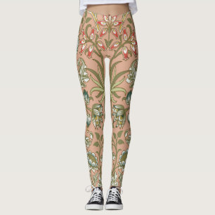 William Morris Hyacinth Flower Ro Art Leggings