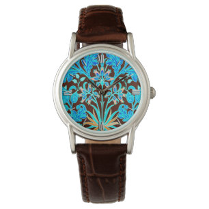 William Morris Hyacinth Print, Aqua and Brown Armbandsur