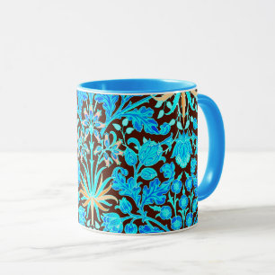 William Morris Hyacinth Print, Aqua and Brown Mugg