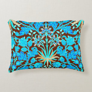 William Morris Hyacinth Print, Aqua and Brown Prydnadskudde