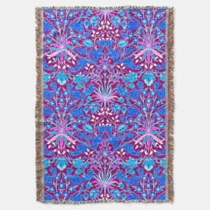 William Morris Hyacinth Print, Aqua och Lila Mysfilt