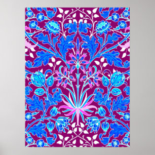 William Morris Hyacinth Print, Aqua och Lila Poster