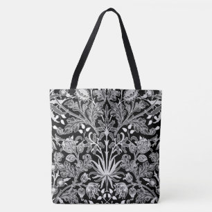 William Morris Hyacinth Print, Black and White Tygkasse
