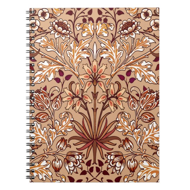 William Morris Hyacinth Print, Brown och Beige Anteckningsbok (Framsidan)