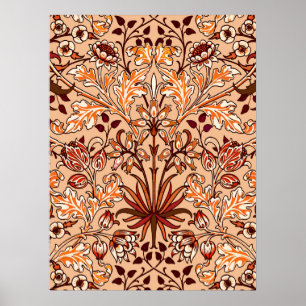 William Morris Hyacinth Print, Brown och Beige Poster