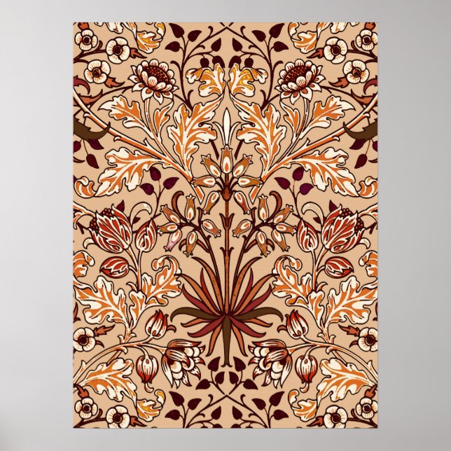 William Morris Hyacinth Print, Brown och Beige Poster (Framsidan)