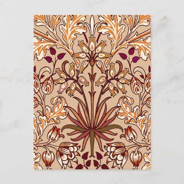 William Morris Hyacinth Print, Brown och Beige Vykort (Framsida)