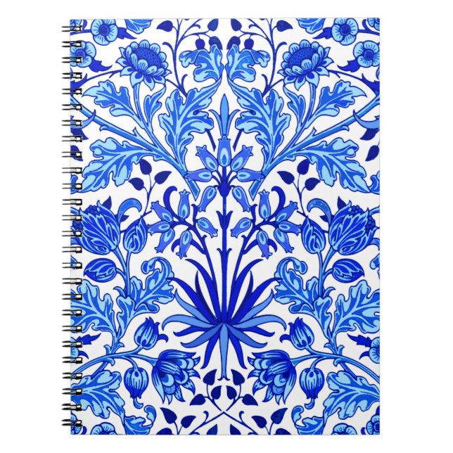 William Morris Hyacinth Print, Cobalt Blue & White Anteckningsbok (Framsidan)