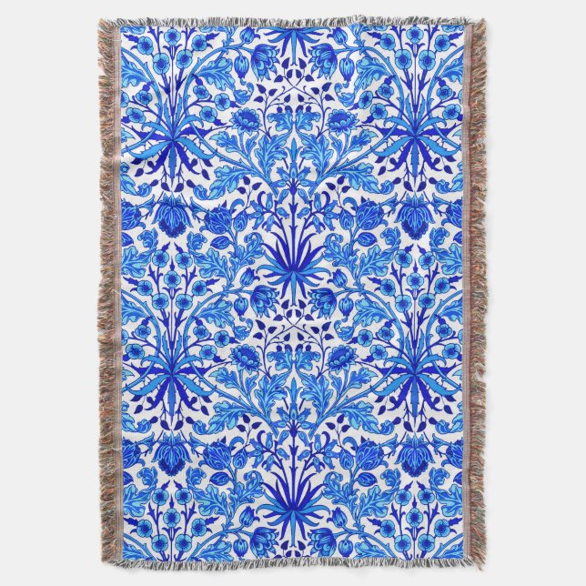 William Morris Hyacinth Print, Cobalt Blue & White Filt (Framsidan Vertikal)