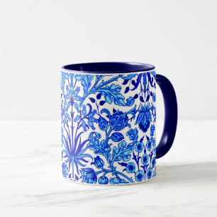 William Morris Hyacinth Print, Cobalt Blue & White Mugg