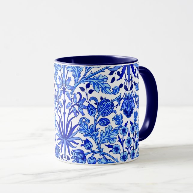 William Morris Hyacinth Print, Cobalt Blue & White Mugg (Framsida höger)