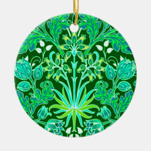 William Morris Hyacinth Print, Emerald Grönt Julgransprydnad Keramik