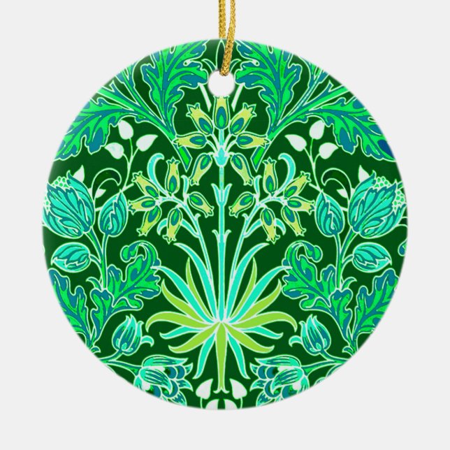 William Morris Hyacinth Print, Emerald Grönt Julgransprydnad Keramik (Framsidan)